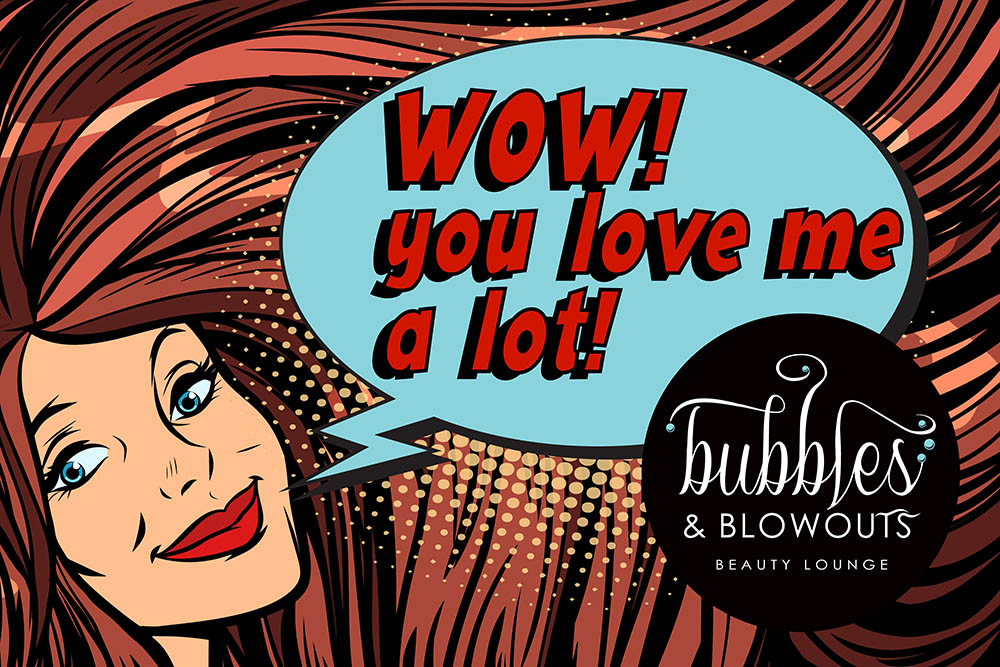 Bubbles & Blowouts - Valentine Girl Card